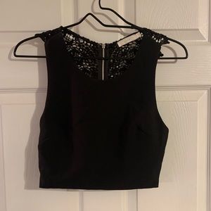 Boutique Lace black crop top